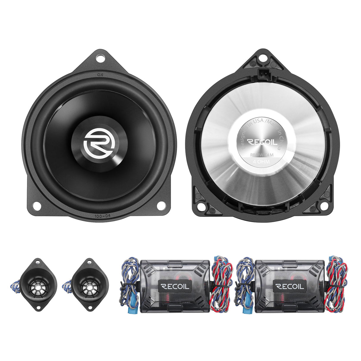 Recoil RBMW-T4M 4-INCH 2-WAY COMPONENT SPEAKERS RMS Power 70W Power 140 Watt
