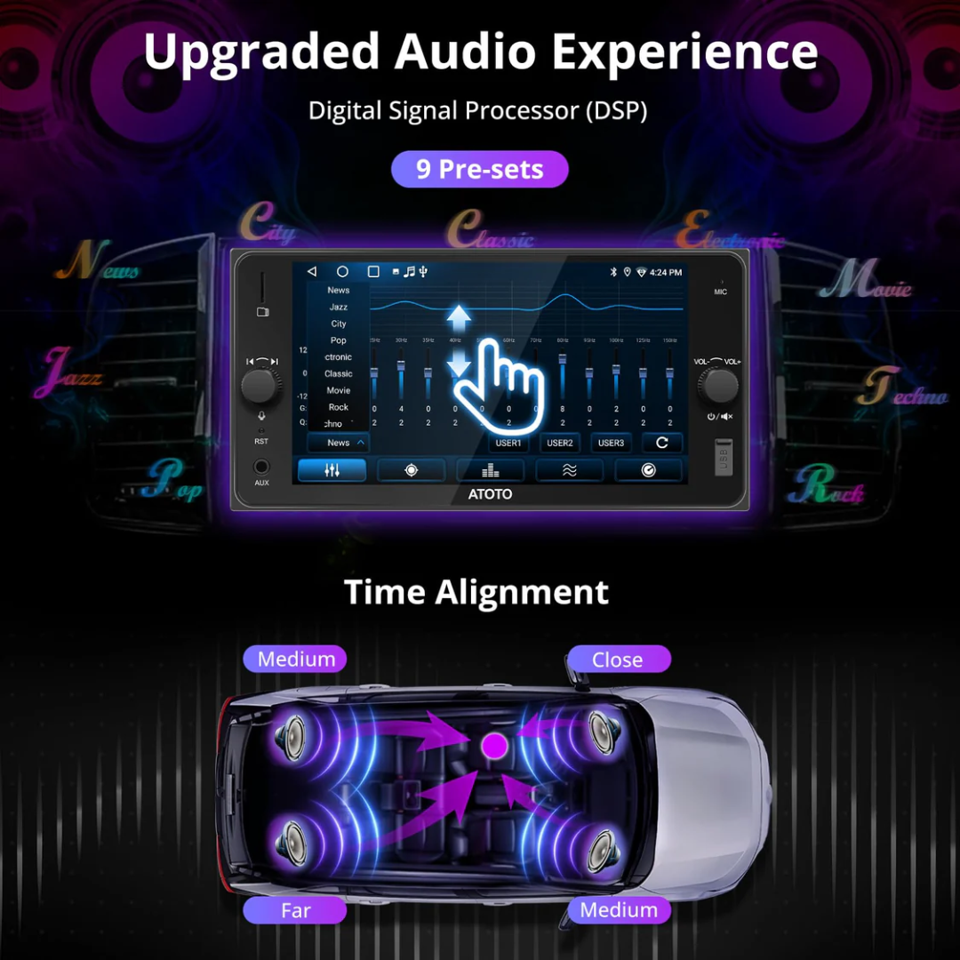 ATOTO A5LTYB7T 7" Toyota 200mm Android Head Unit – Wireless CarPlay & Android Auto, 2GB+32GB, DSP EQ