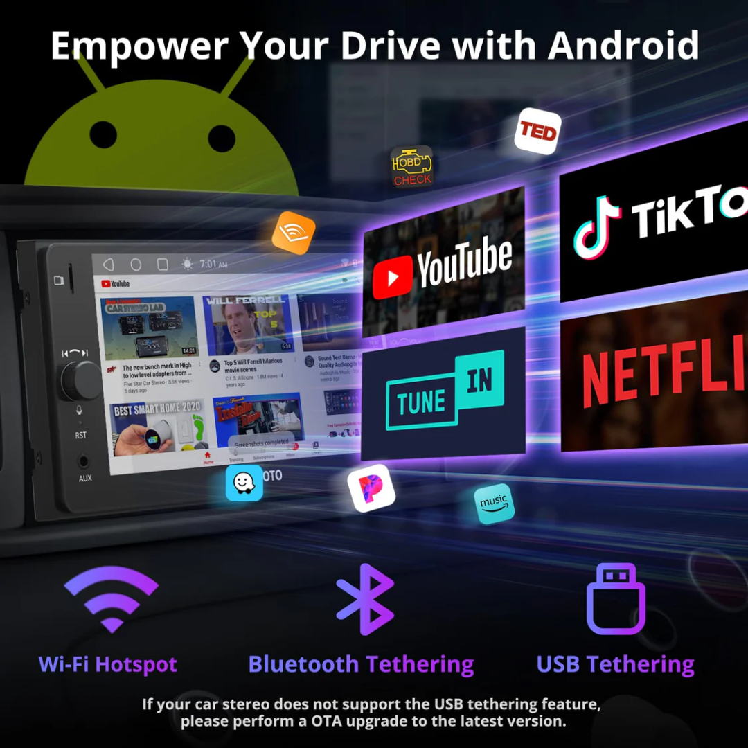 ATOTO A5LTYB7T 7" Toyota 200mm Android Head Unit – Wireless CarPlay & Android Auto, 2GB+32GB, DSP EQ