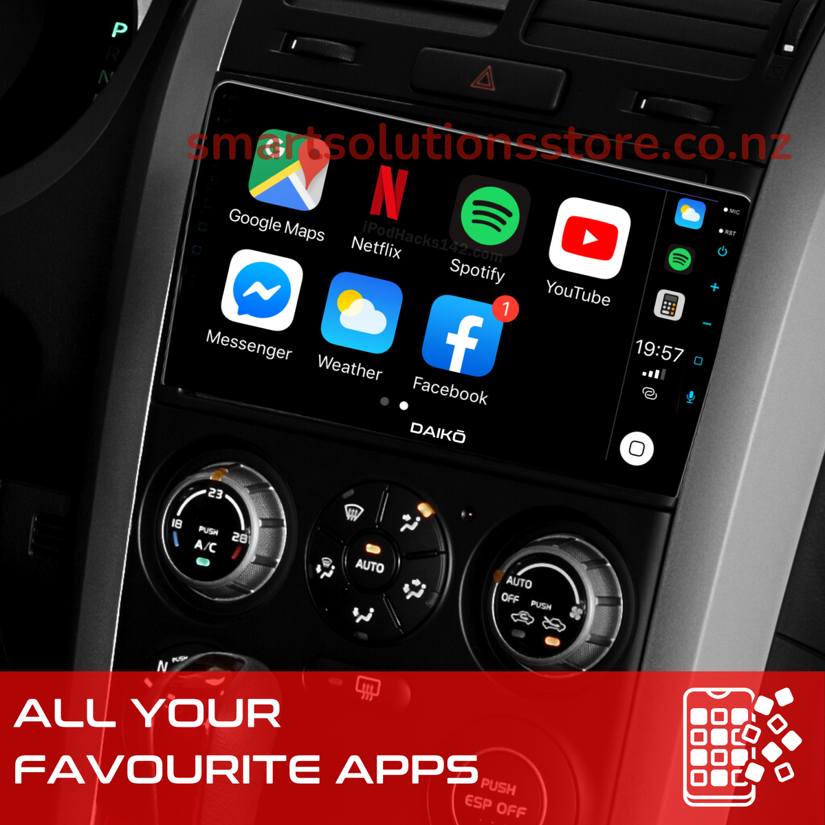 Daiko Car Stereo Wireless Carplay Android Auto For Chevrolet Silverado 2007-2014