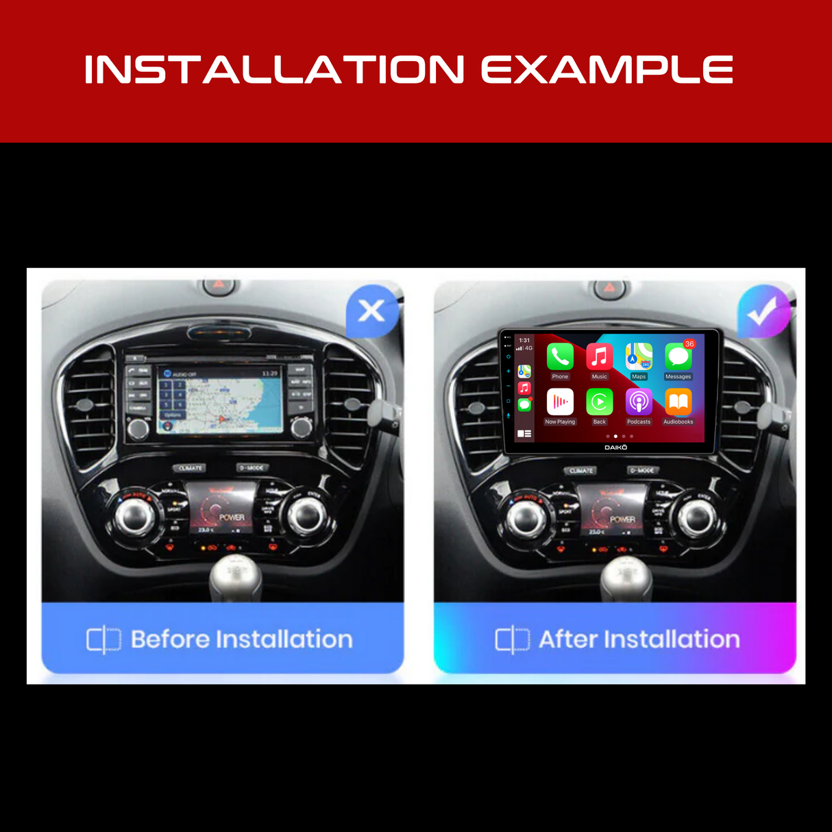 Daiko Multimedia Unit Wireless Carplay Android Auto For Nissan Juke 2010-2017