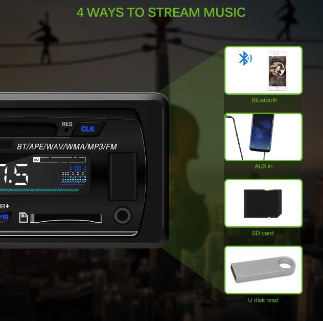 Bluetooth/USB/SD/AUX Car Stereo Player