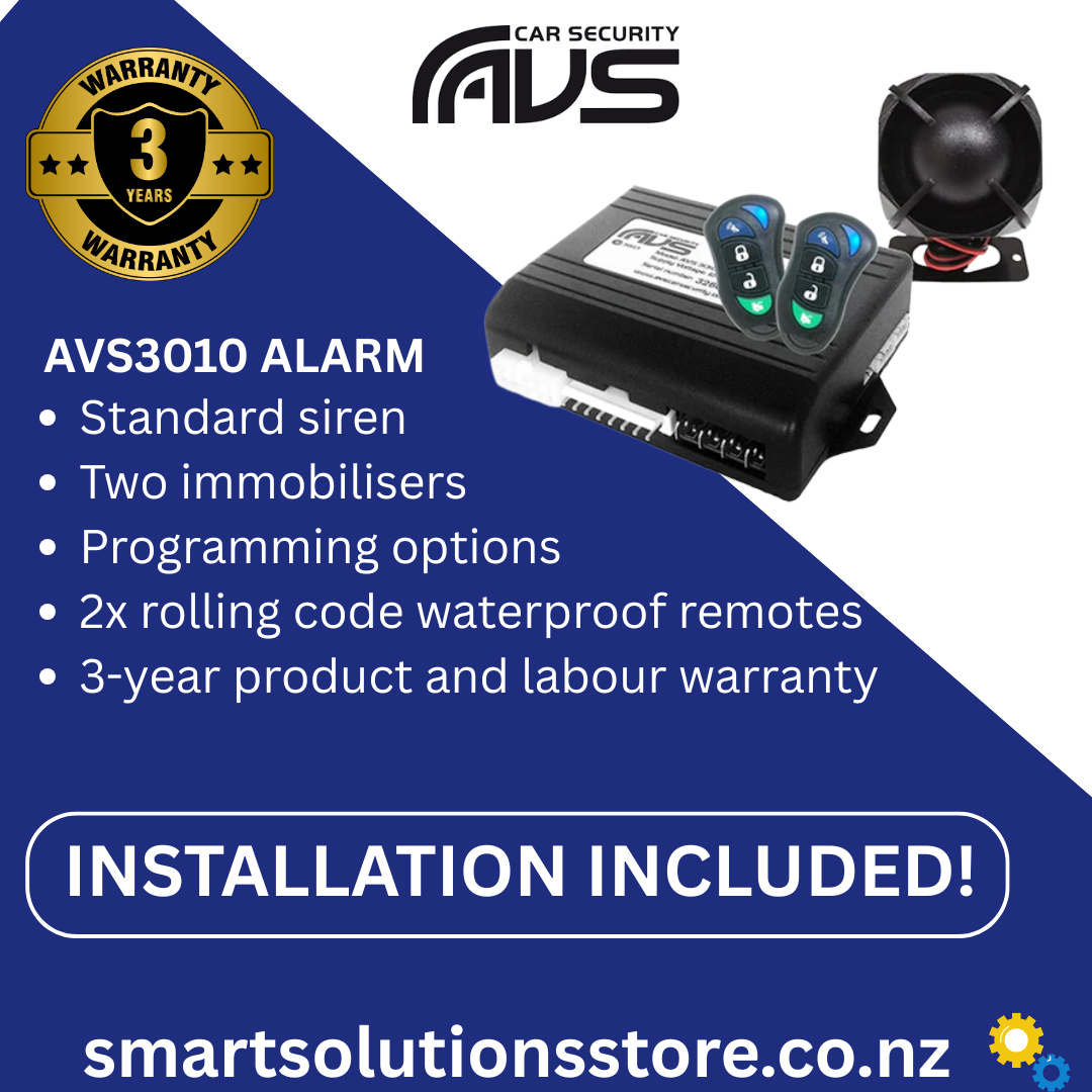 AVS Car Alarm With Installation AVS 3010 ALARM WITH IMMOBILISER & SIREN