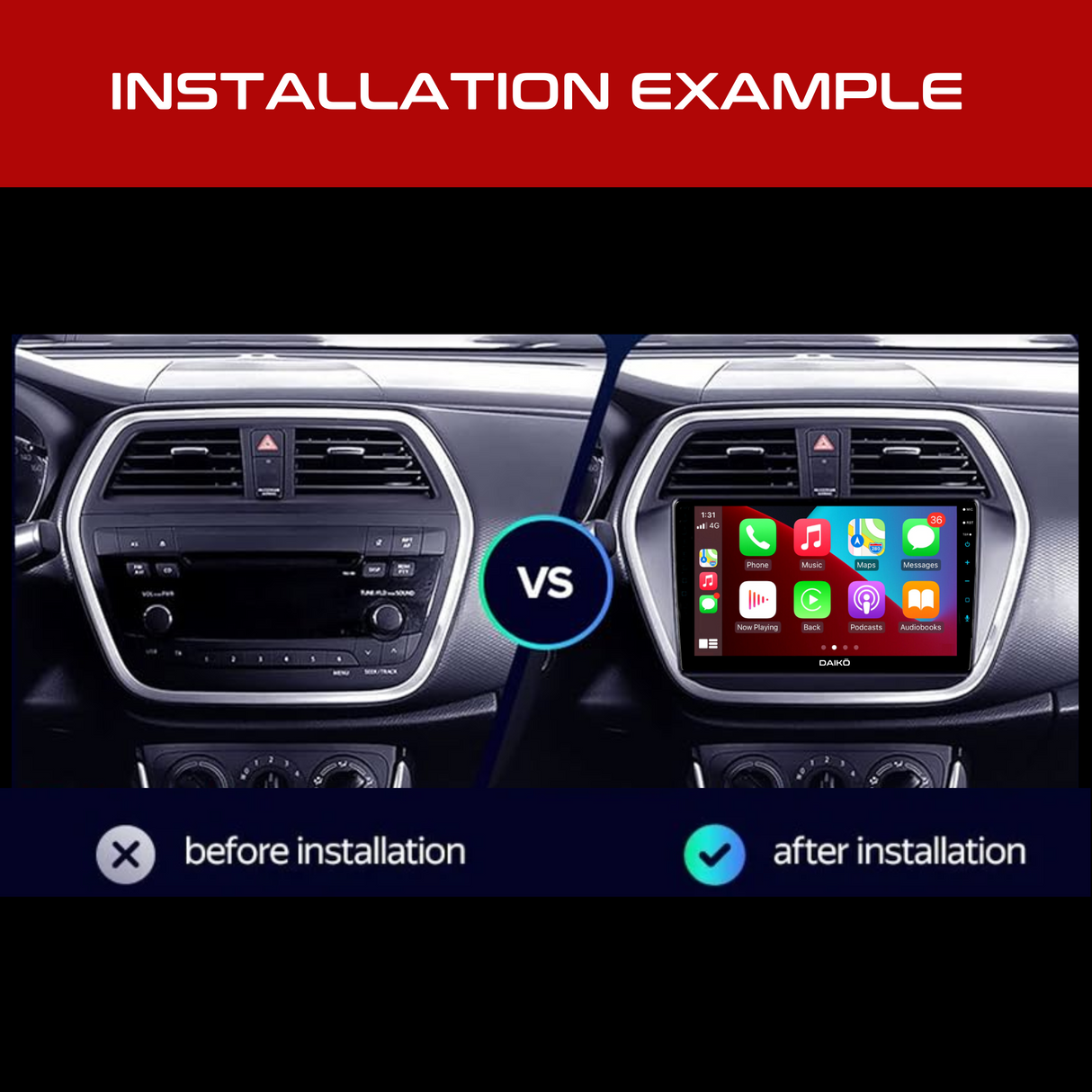 Daiko Multimedia Unit Wireless Carplay Android Auto For 2005-2016 Suzuki SX4 / Fiat Sedici
