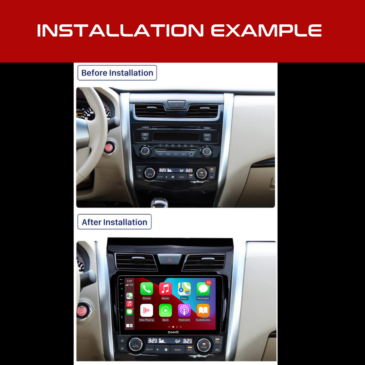 Daiko Multimedia Unit Wireless Carplay Android Auto For Nissan Teana 2013-2023
