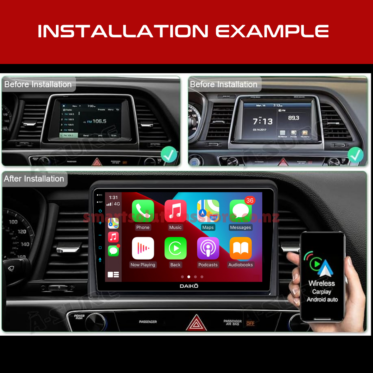Daiko Multimedia Unit Wireless Carplay Android Auto For Hyundai Sonata 2018+