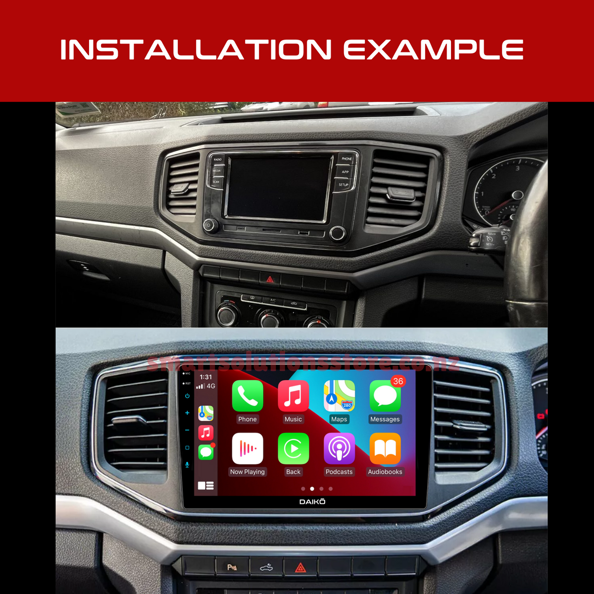 Daiko Multimedia Unit Wireless Carplay Android Auto For Volkswagen Amarok 2017+