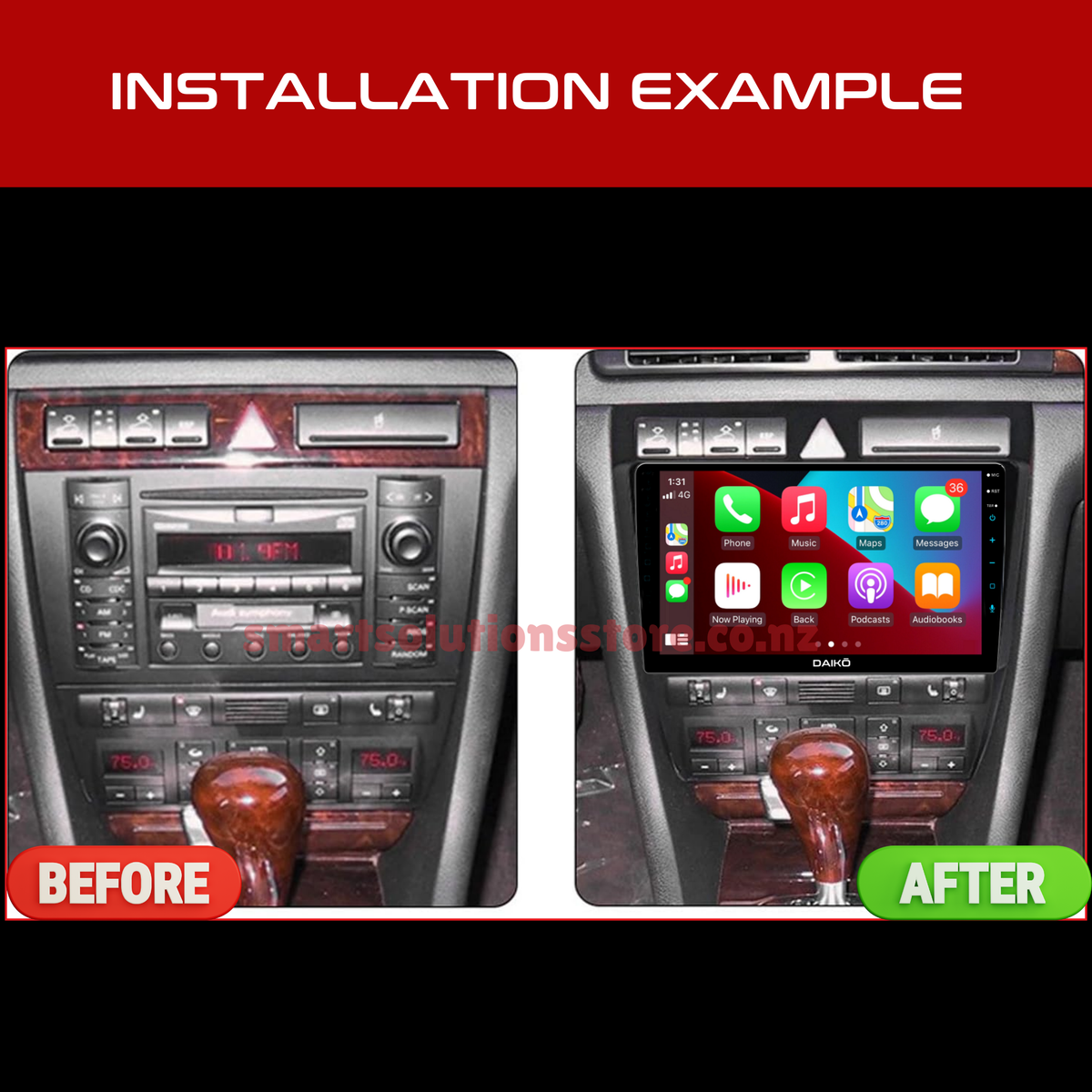 Daiko Multimedia Unit Wireless Carplay Android Auto For Audi A6 2004-2012
