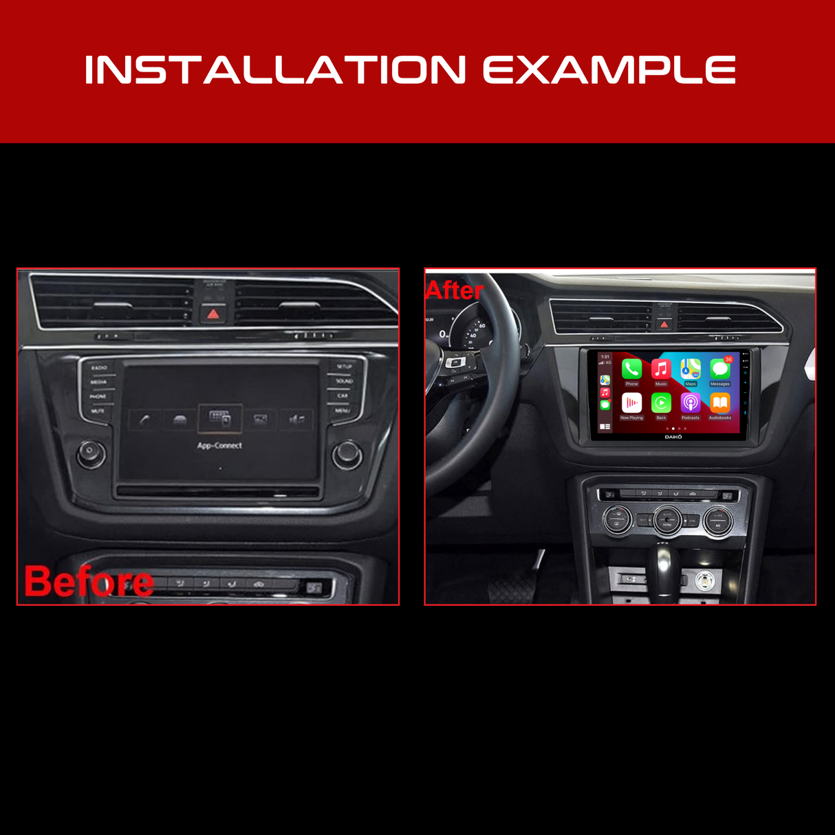 Daiko Car Stereo Carplay Android Auto For Vw Tiguan L 2017-Present 10Inch