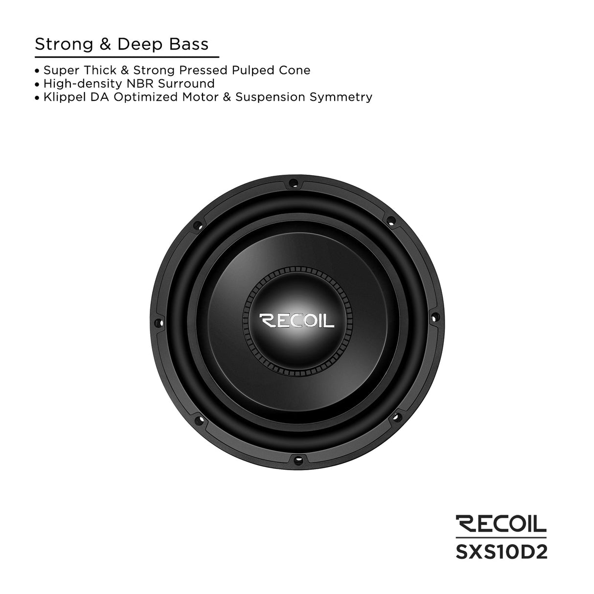 Recoil SXS10D2 Shallow Car Subwoofer 10" 600W Max
