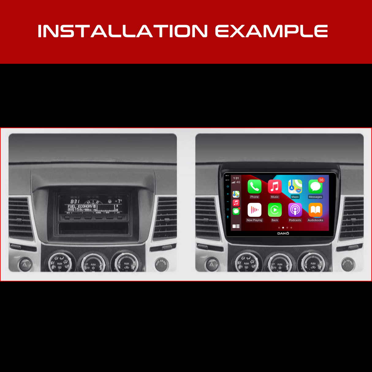Daiko Car Stereo Carplay Android Auto For Mitsubishi Pajero Sport Triton 2006-15