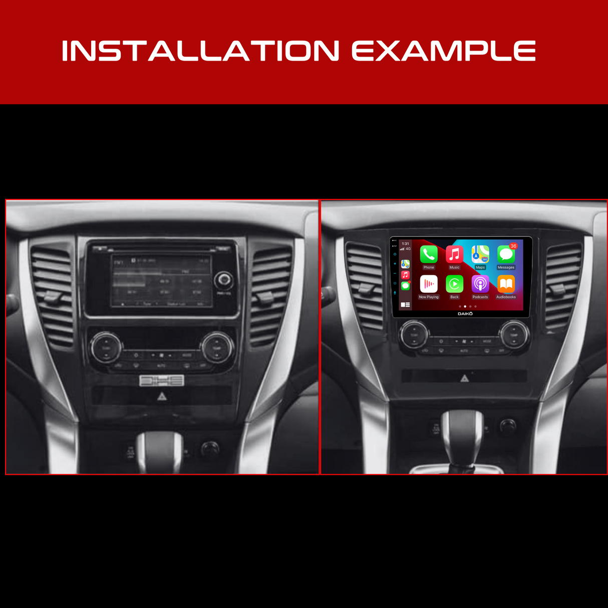 Daiko Car Stereo Wireless Carplay Android Auto For 2017 Mitsubishi Pajero Sport