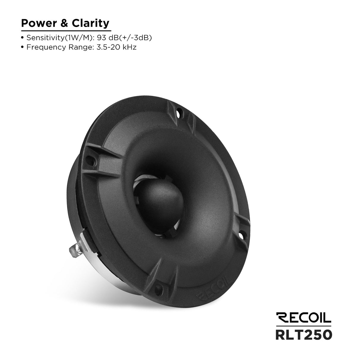 Recoil RLT250 1-Inch Slim High Compression Bullet Super Tweeters 120W Peak