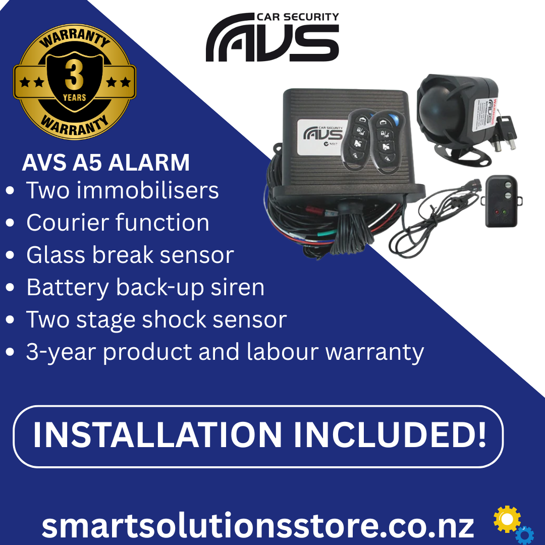 AVS Car Alarm With Installation AVS A5 AS/NZS STANDARDS CERTIFIED ALARM/IMMOBILISER