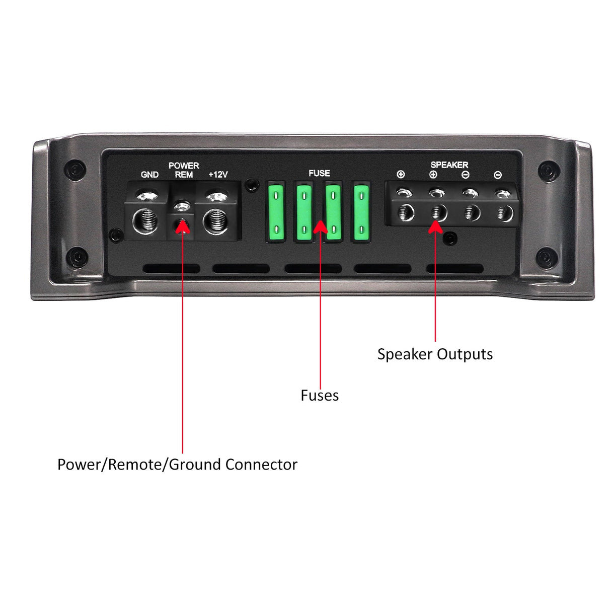 Recoil RED1200.1 Car Amplifier 2500 Watts Max Class-D Car Audio Mono-block Amp