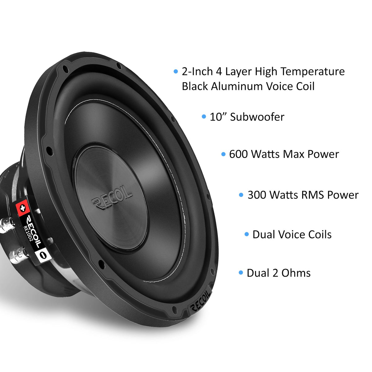 Recoil RS10 10" Bass Package – Loaded Sub Box + RL680.1 Mono Amp + 8 Gauge Wiring Kit + QR8 Quick Connector