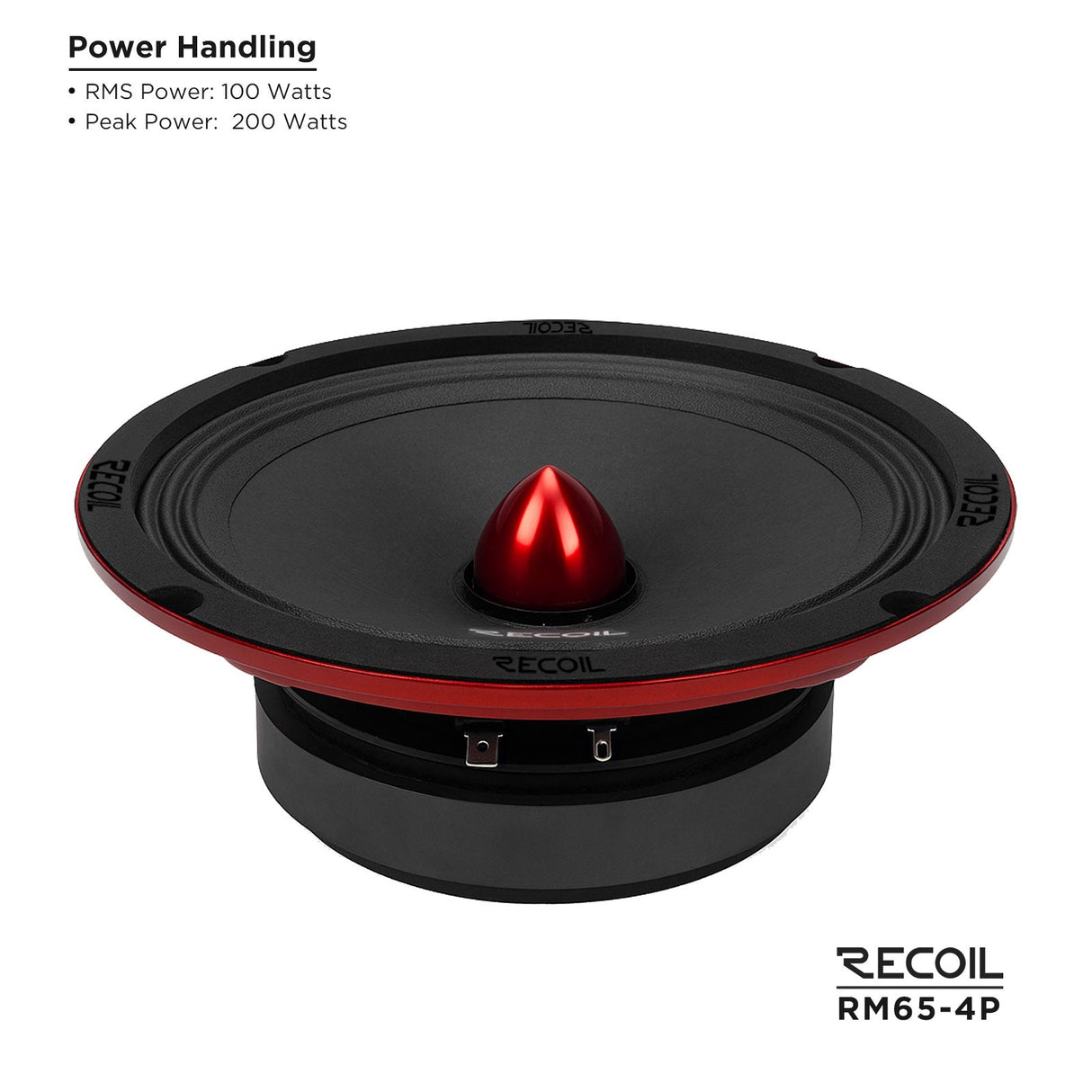 Recoil RM65-4P 6.5-Inch Red Storm Series High-Power Midrange Speaker 125W RMS