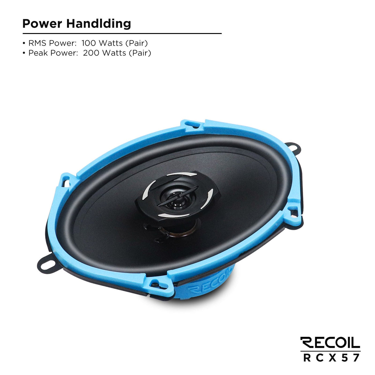 Recoil RCX57 Coaxial Car Speakers 5"x7" 200W Max