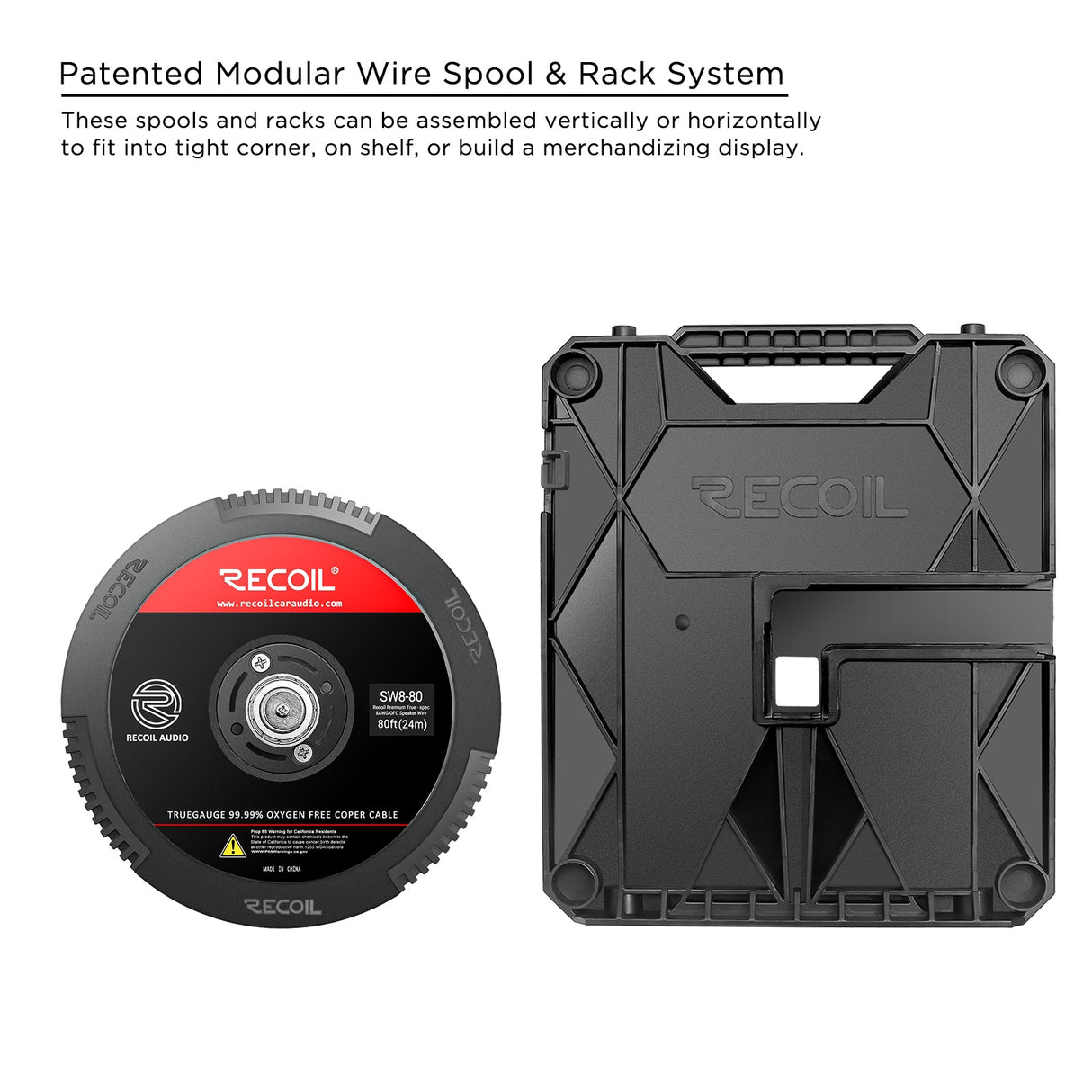 Recoil SW8-80 Echo PRO spool speaker wires 80 feet of 8 AWG735 strands of OFC Frosted