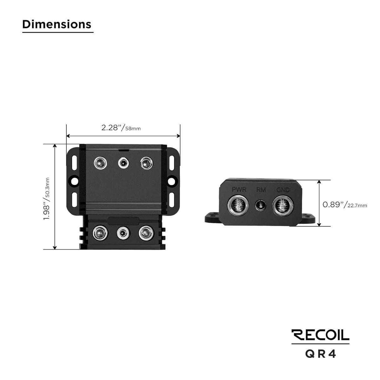 Recoil QR4 QUICK RELEASE CONNECTORS 4 to 8 gauge wire inputs