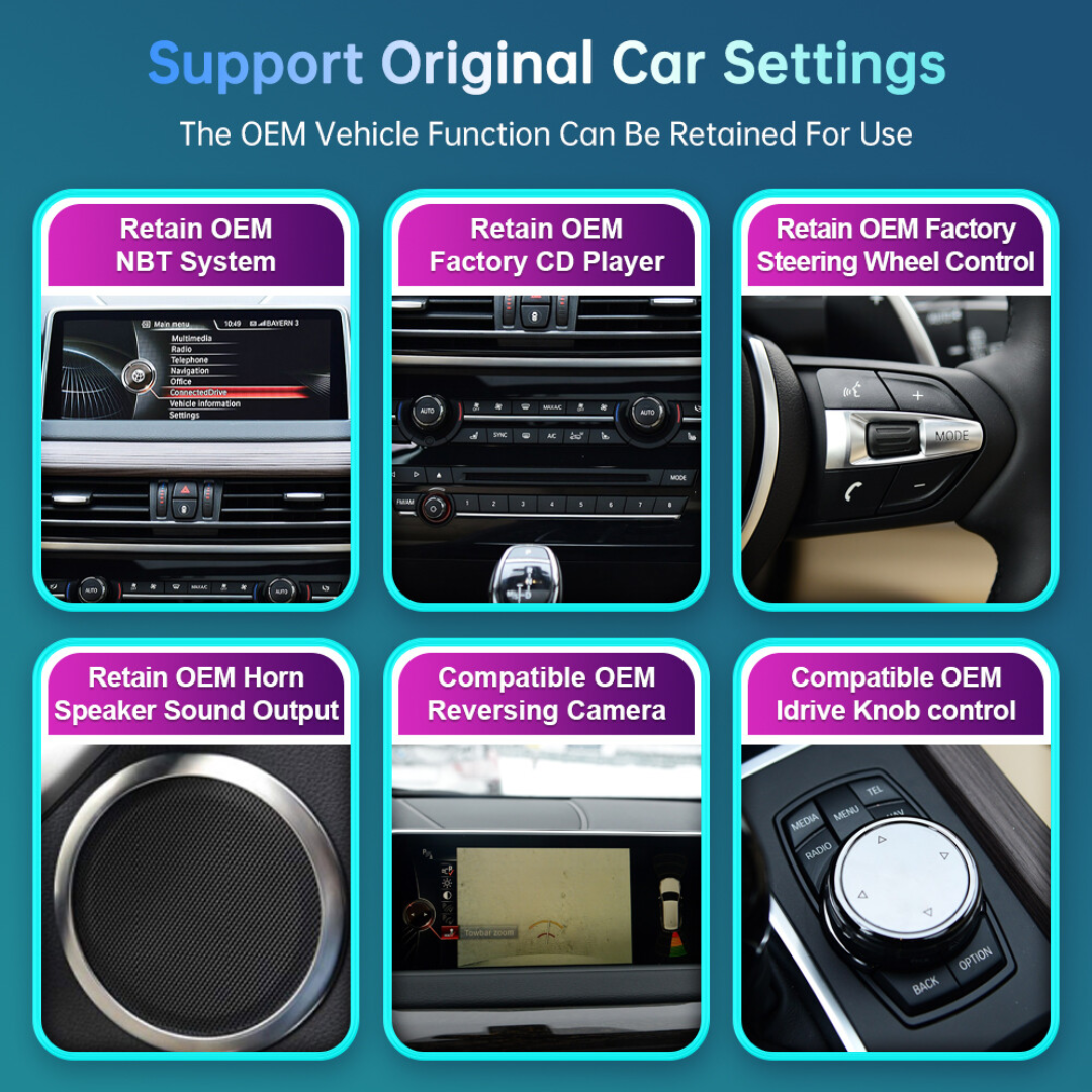 BMW X5 X6 With NBT System Linux 10.25" Wireless CarPlay & Android Auto Replacement Screen