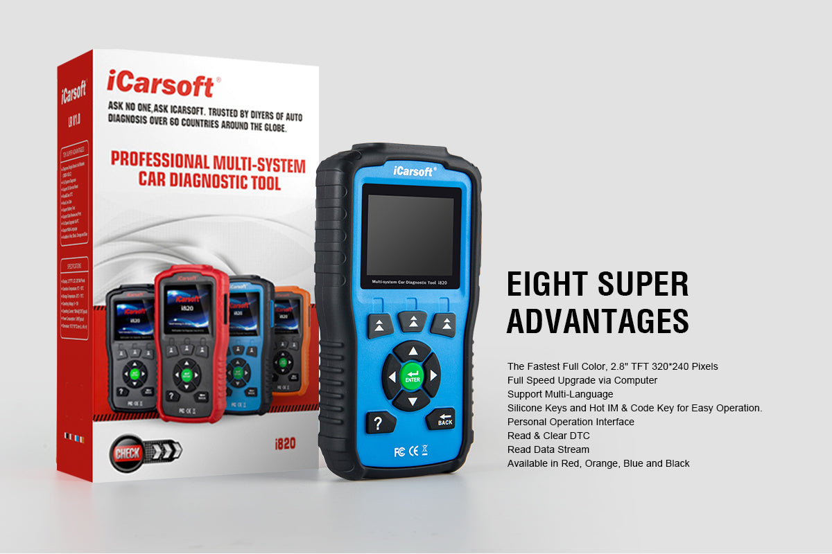 Motorcycles And Cars Diagnostic Tool iCarsoft i820 with Motorcycle Main Cable