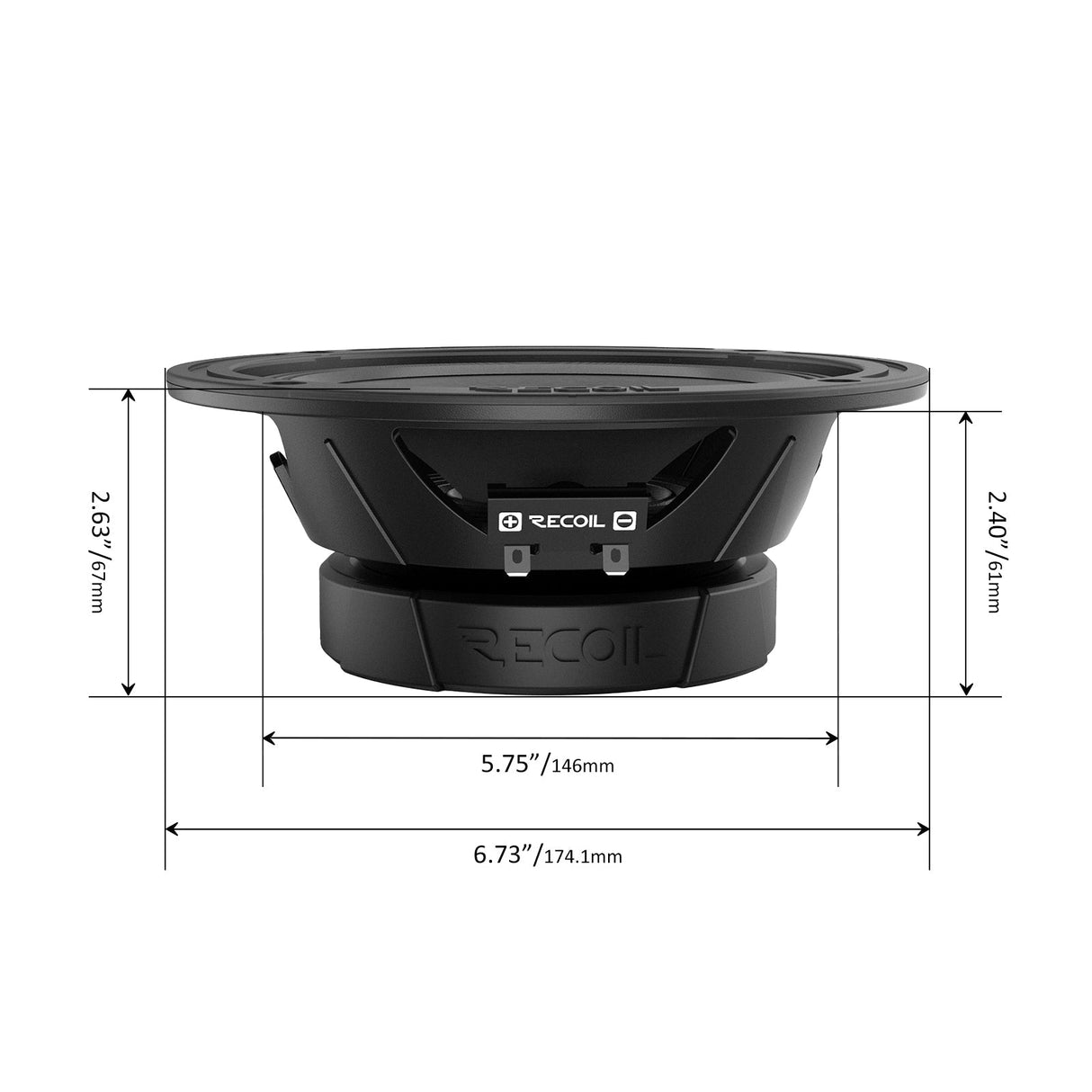Recoil MS65-4P 6.5-Inch Midrange Pro Audio Car Speakers 600W Max 300 Watts RMS