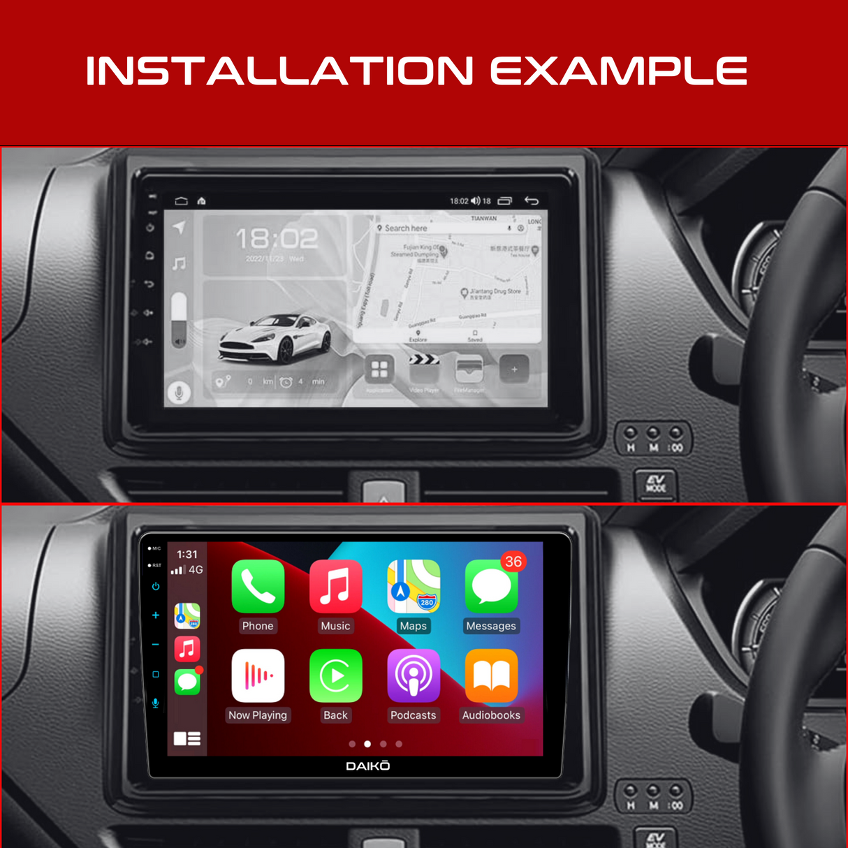 Daiko Car Stereo Carplay Android Auto For Toyota Noah/ Esquire/ Voxy 2014-2022