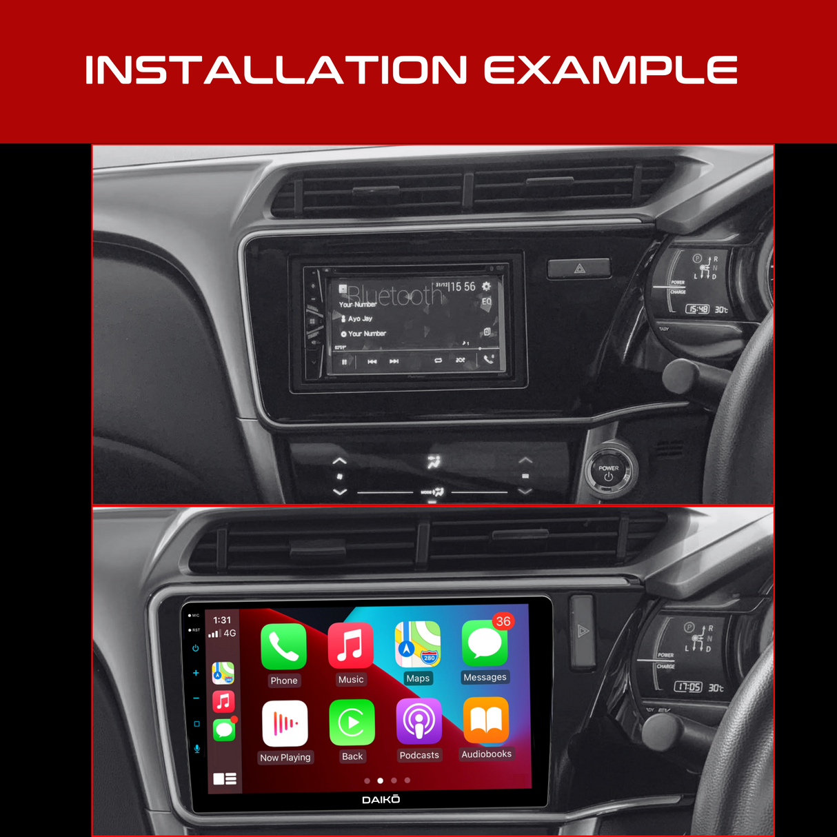 Daiko Multimedia Unit Wireless Carplay Android Auto GPS For Honda Grace