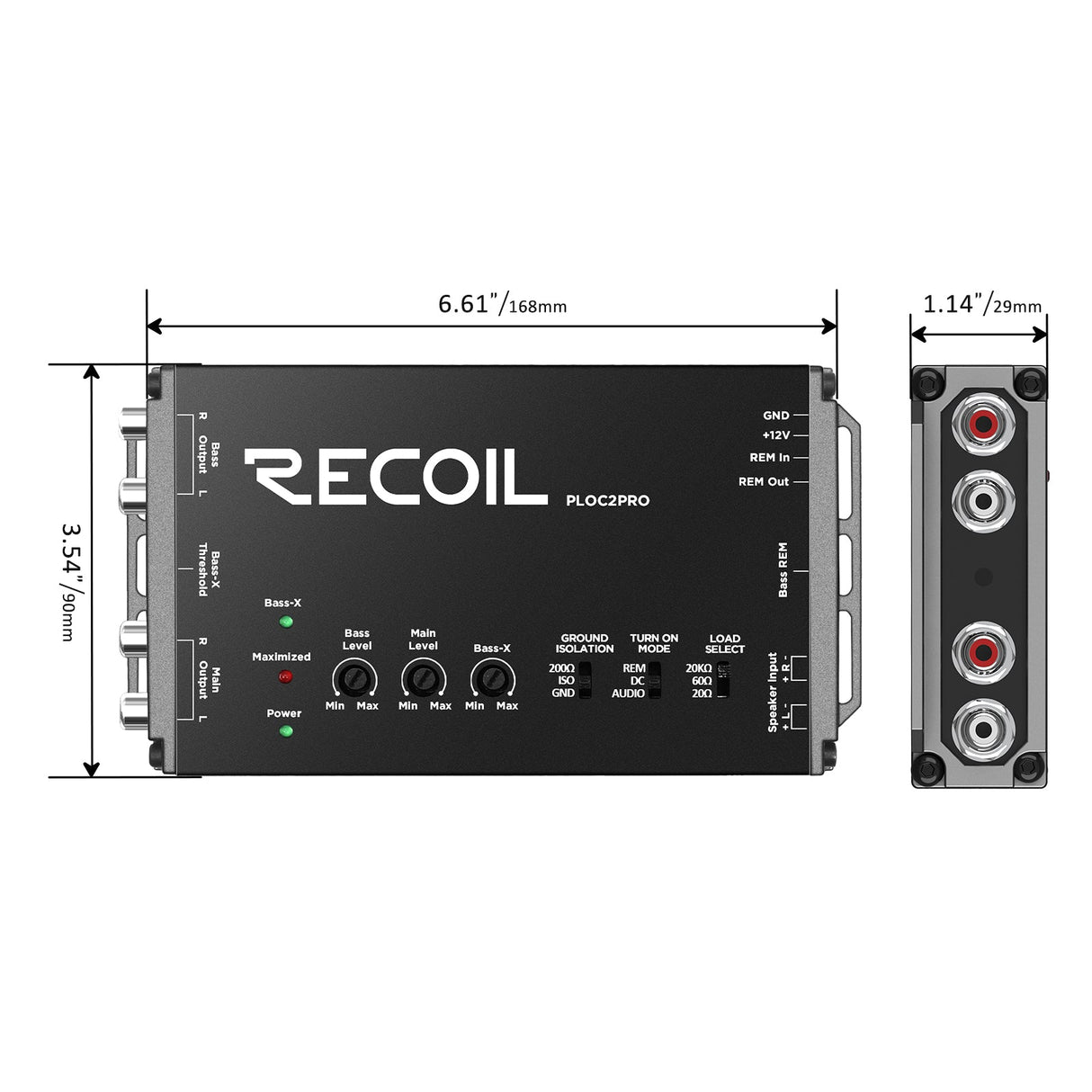 Recoil PLOC2 2-Channel Active Line Output Converter Bass Boost & Voltmeter