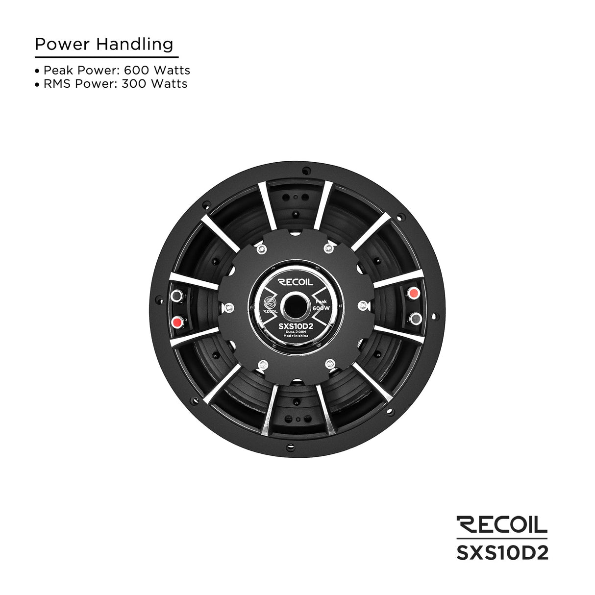 Recoil SXS10D2 Shallow Car Subwoofer 10" 600W Max