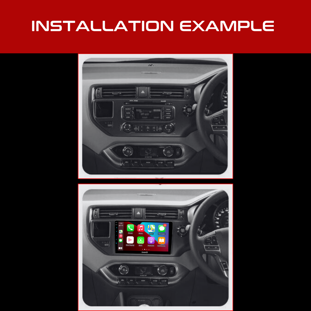 Daiko Multimedia Unit Wireless Carplay Android Auto GPS For Kia Rio 2011-16
