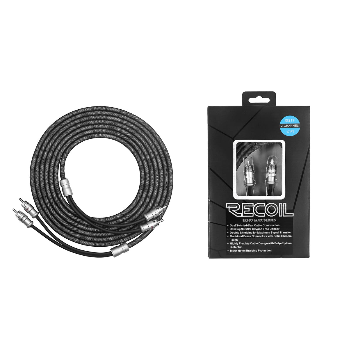 Recoil XI212 Braided RCA Audio Cable 2-Channel 3.6m