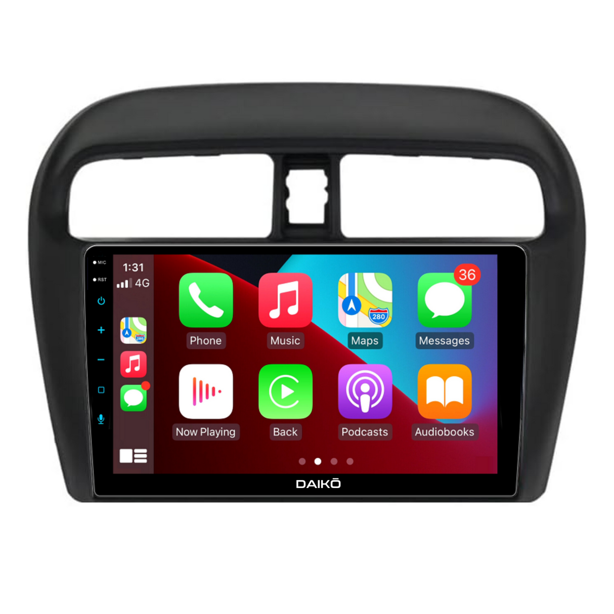 Daiko Car Stereo Wireless Carplay Android Auto For Mitsubishi Mirage 2012-24