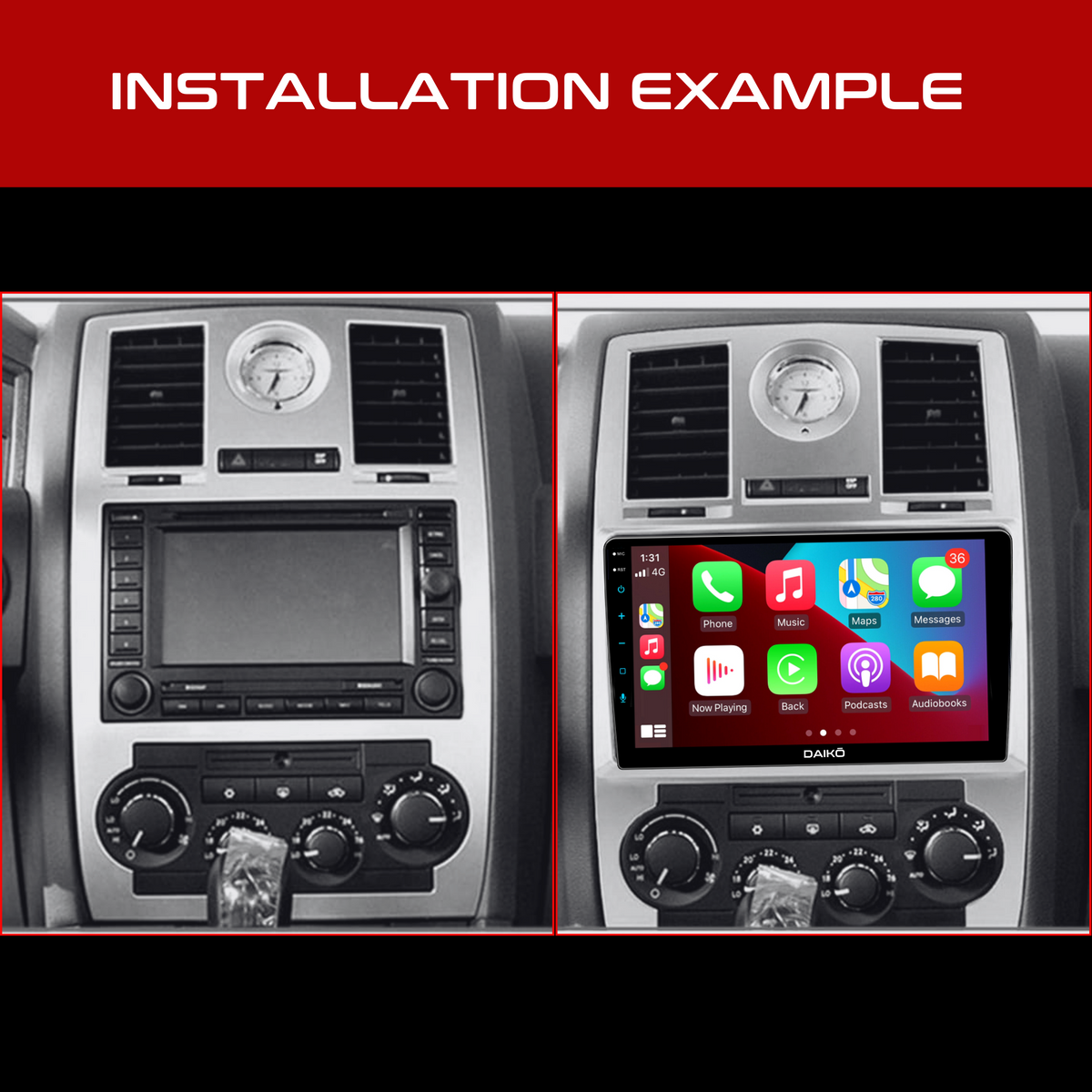 Daiko Multimedia Unit Wireless Carplay Android Auto For Chrysler 300C 2005-2010
