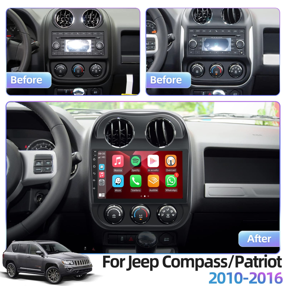 Daiko Multimedia Unit Wireless Carplay Android Auto For Jeep compass 2010-2016