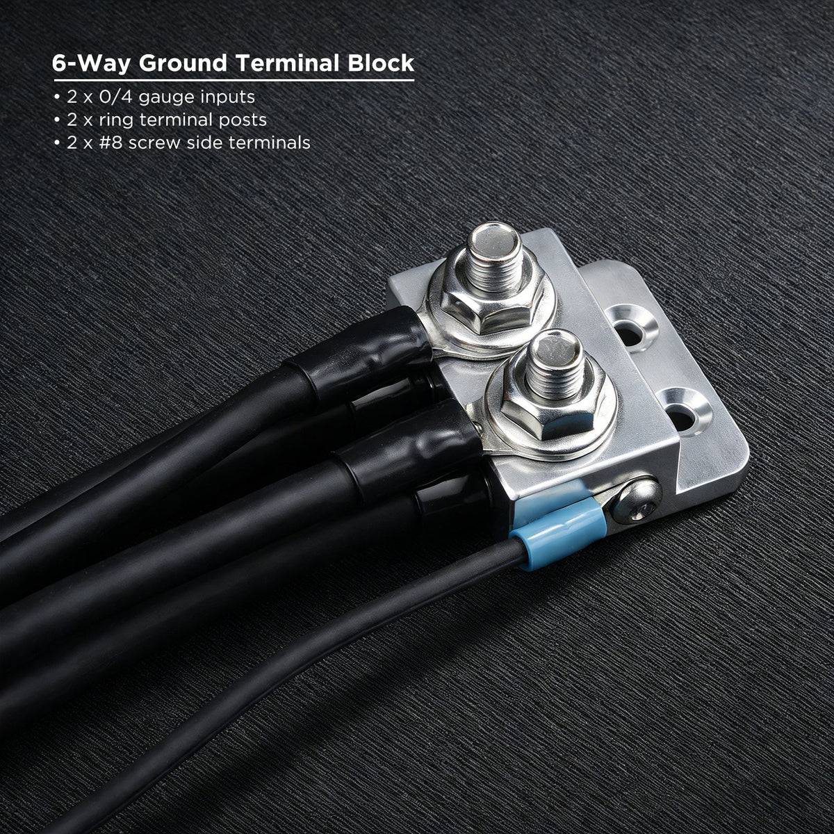 Recoil AGT6 6-Way Aluminium Ground Distribution Block for Car Audio