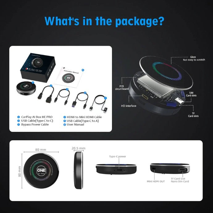 CarPlay AI Box HE PRO HDMI Edition For Wired Carplay Equipped Cars