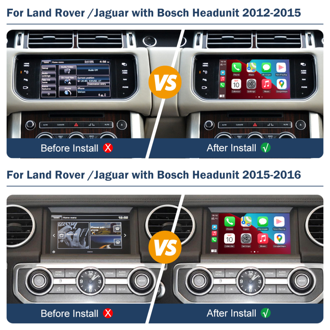 Wireless CarPlay & Android Auto Decoder For Land Rover & Jaguar (Bosch Head Unit 2012–2016)