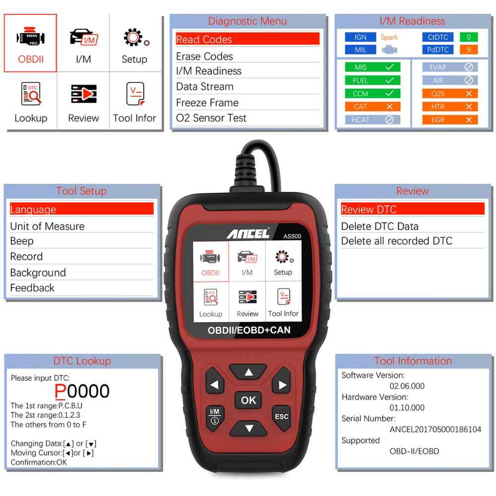 Code Reader Ancel AS500 OBD2 OBD2 Scanner Engine Errors