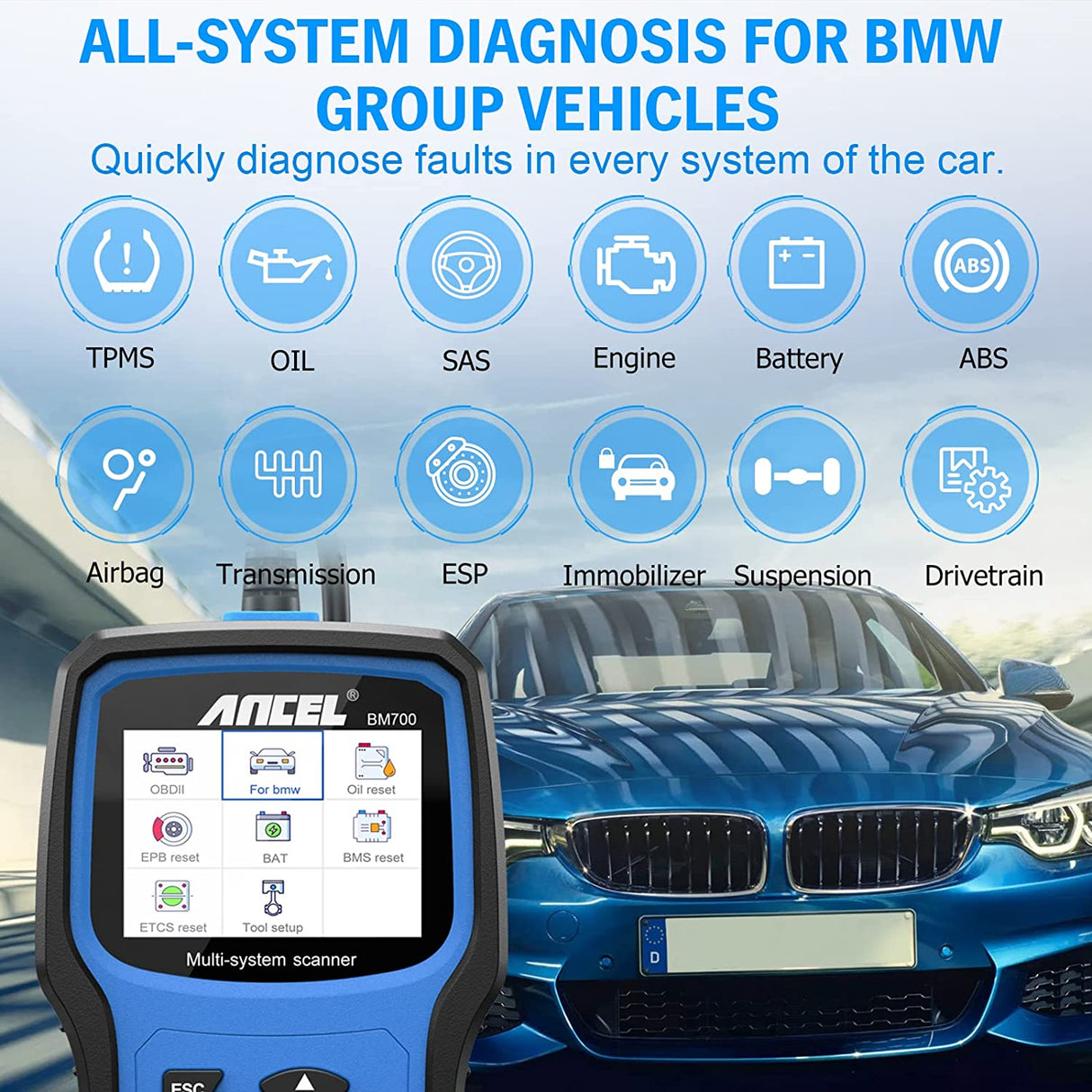 BMW Diagnostic Scan Tool ANCEL BM700 PRO Full Systems All Functions OBD1 OBD2