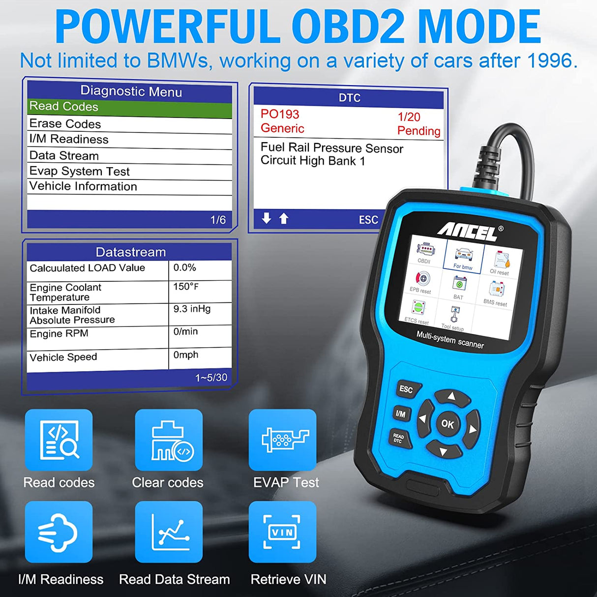 BMW Diagnostic Scan Tool ANCEL BM700 PRO Full Systems All Functions OBD1 OBD2