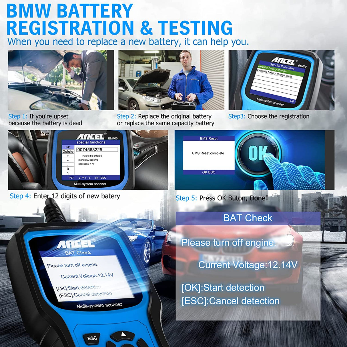BMW Diagnostic Scan Tool ANCEL BM700 PRO Full Systems All Functions OBD1 OBD2
