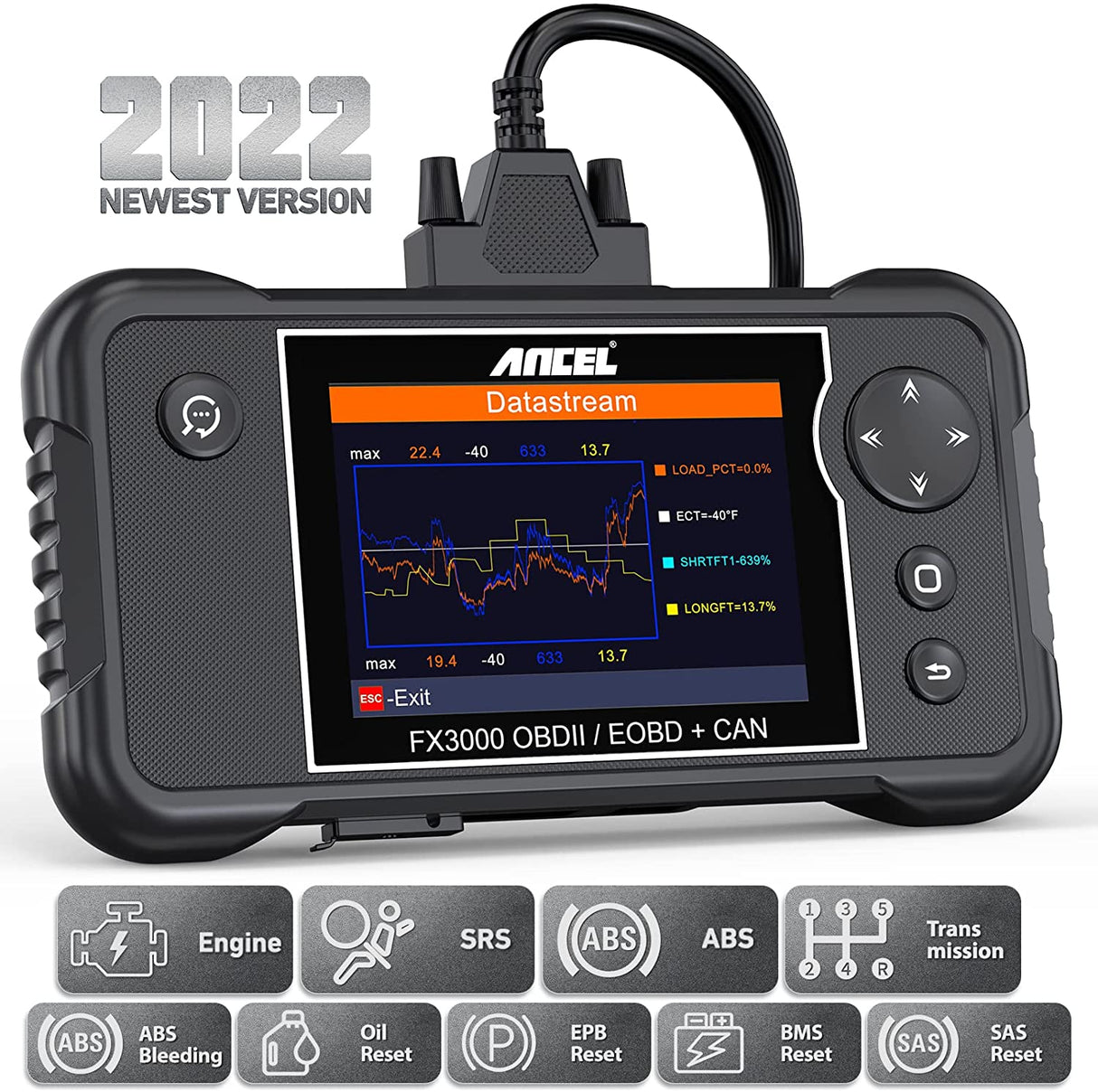 Diagnostic Scan Tool ANCEL FX3000 OBD2 Scanner ABS Oil BMS SAS EPB Transmission