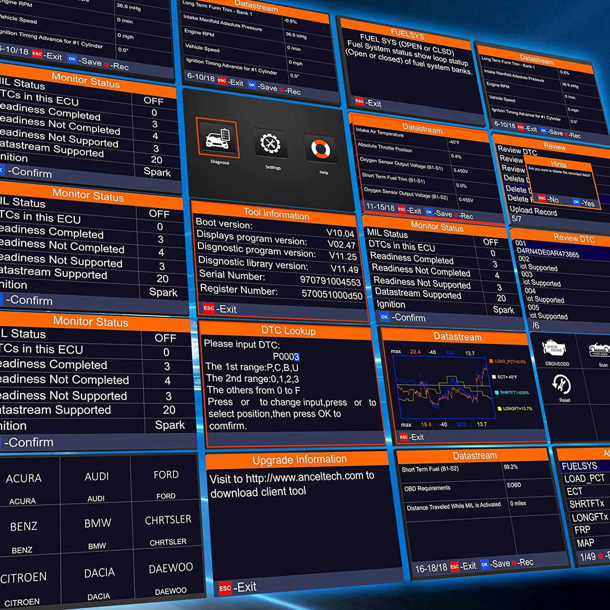 Diagnostic Scan Tool ANCEL FX3000 OBD2 Scanner ABS Oil BMS SAS EPB Transmission