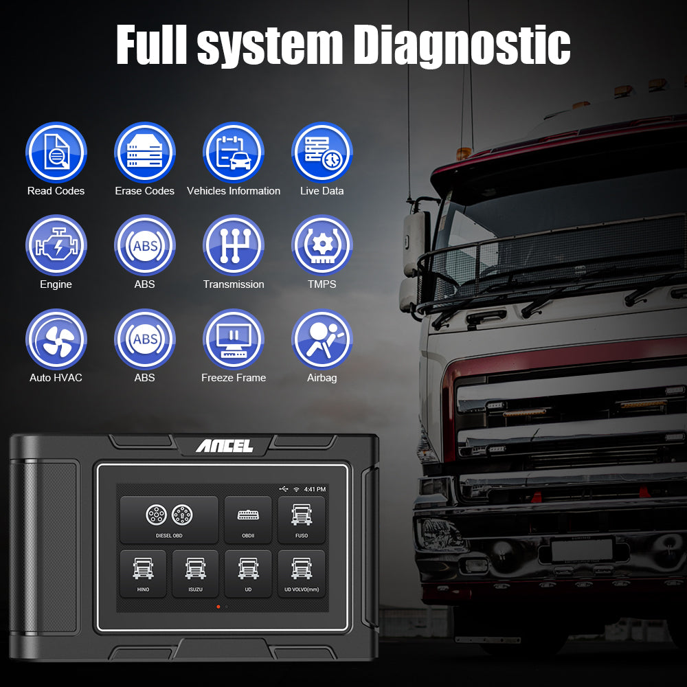 Heavy Duty Truck Scan Tool ANCEL HD3200 All System 12V/24V 2in1 Cars and Trucks