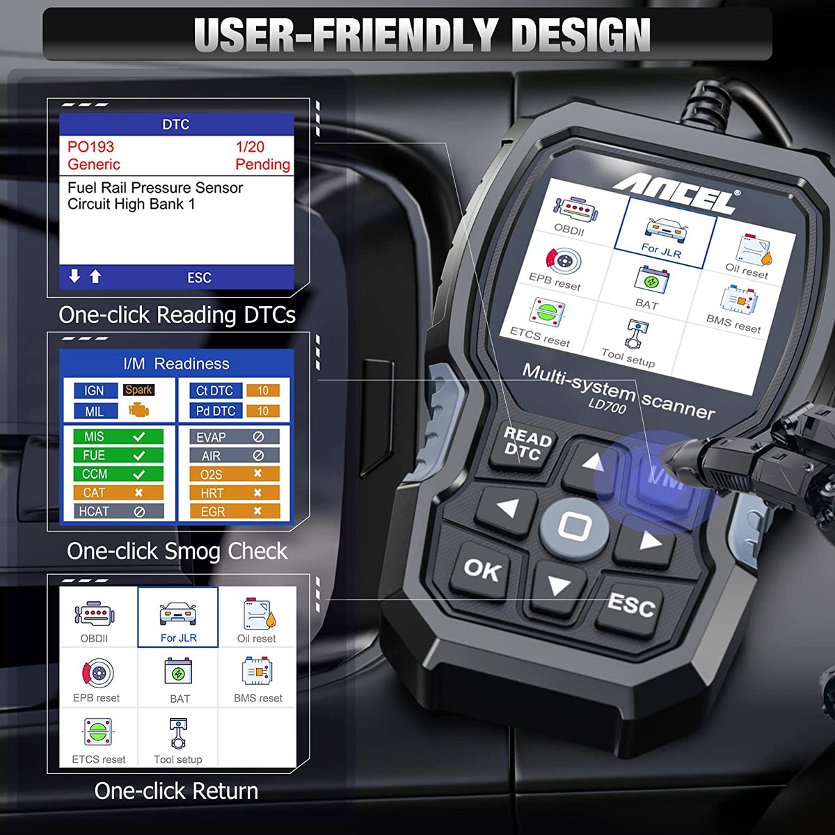 Land Rover Jaguar Scan Tool ANCEL LD700 All Systems 14+ Reset Functions