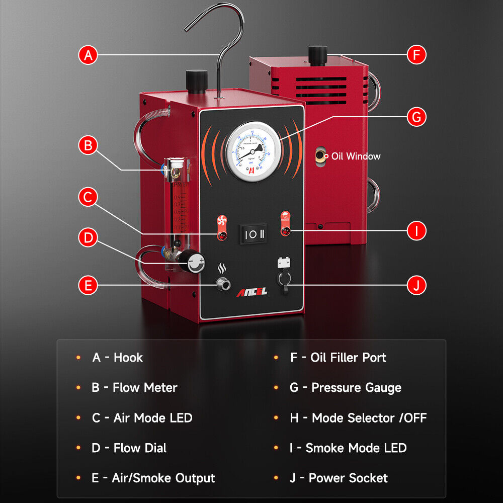 Leak Detection Tester Ancel S300 Automotive EVAP Smoke Machine Diagnostic