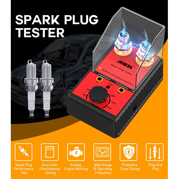 ANCEL Spark Plug Tester with Two12mm Spark Plug Socket Spark Tester