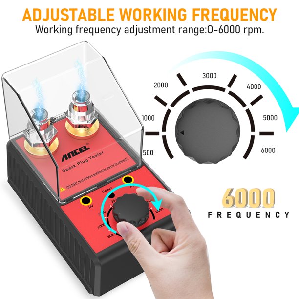 ANCEL Spark Plug Tester with Two12mm Spark Plug Socket Spark Tester
